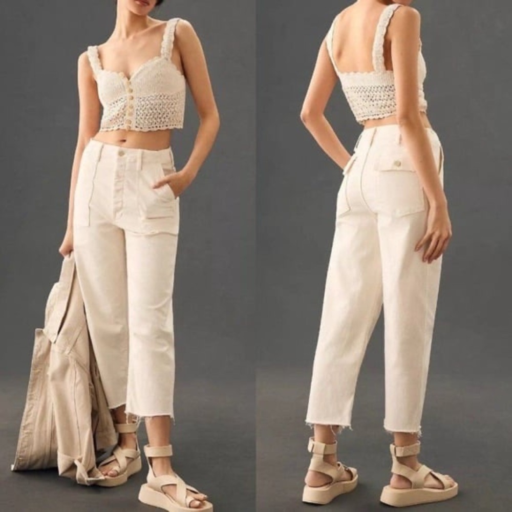 Mother Cream Patch Pocket Jean